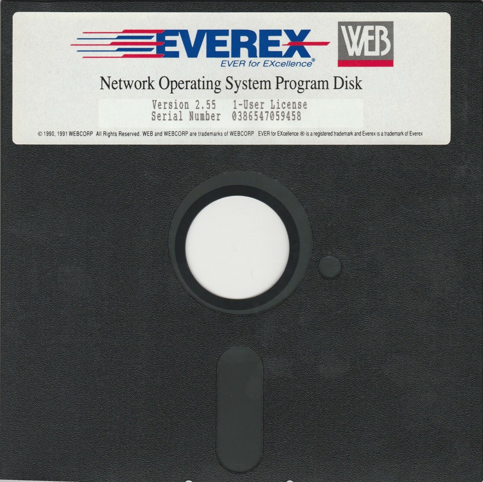 Network Operating System Program Disk by Everex Web / Webcorp ~ Ver. 2.55 ~ 1991