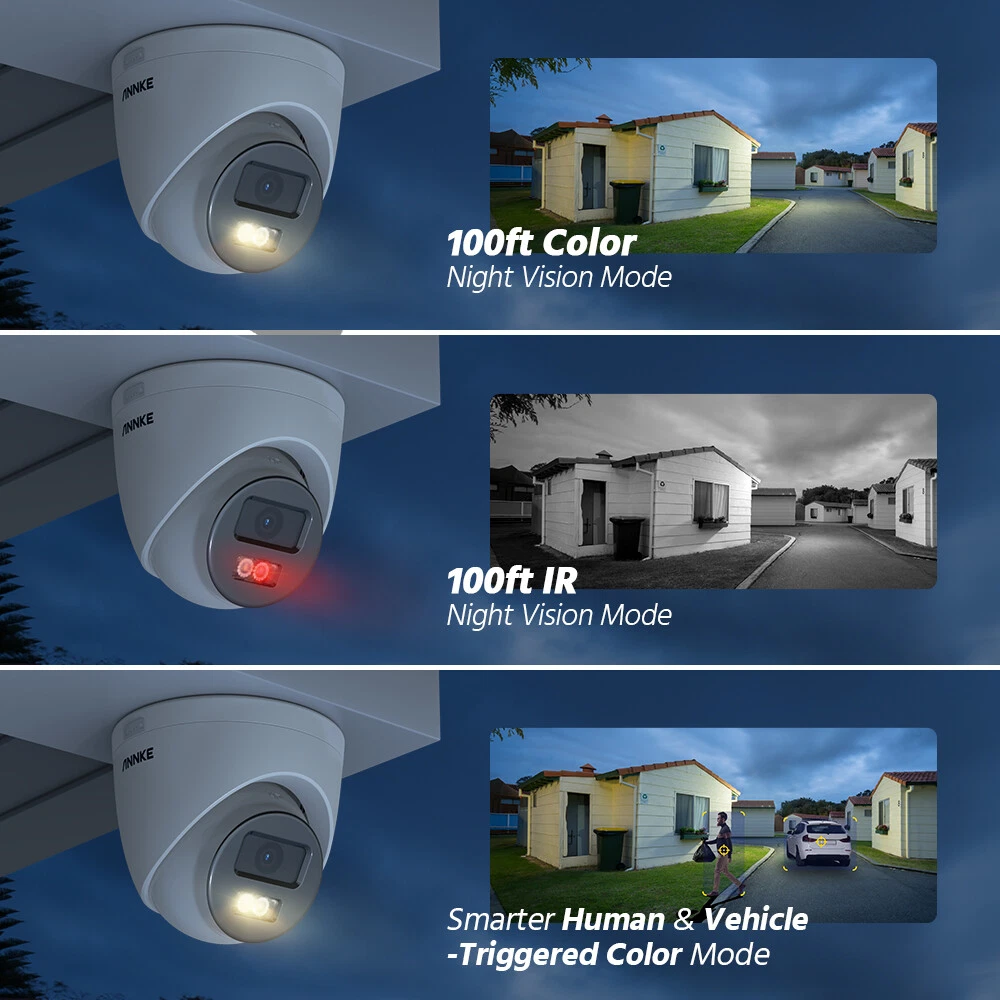 ANNKE 8CH H.265+ 6MP 8CH NVR Dome 5MP Color POE IP Security Camera System CCTV 