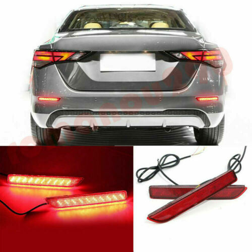 2P For Nissan Sentra 2020-2023 LED Rear Bumper Fog Lights Brake Lamp/Turn Lights