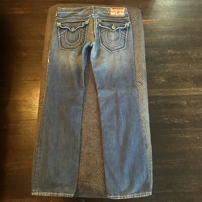 VTG True Religion Jeans Denim Ricky Giant Big T Flap Made VTG True Religion Jeans Denim Ricky Giant Big T Flap Made