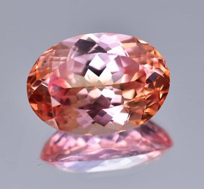 Natural Imperial Topaz 15.45 Ct Oval Certified Flawless Loose Gemstone