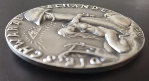 Restrike 1986 Shame Nude Medal Karl Goetz Wustlinge At Rhein Silver 1920 Germany - Picture 6 of 8