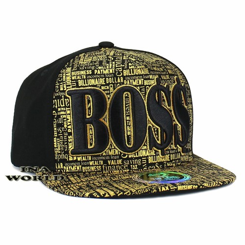 Boss Hat Embroidered Cotton Snapback 