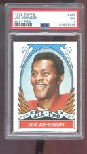 1972 Topps #284 Jim Johnson Jimmy All-Pro PSA 7 Graded Football Card HIGH NUMBER