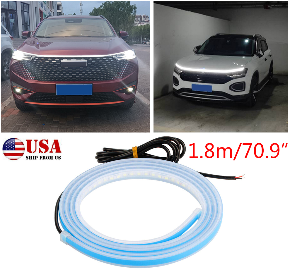 Car LED DRL Hood Light Engine Cover Light Strip Auto Daytime Running