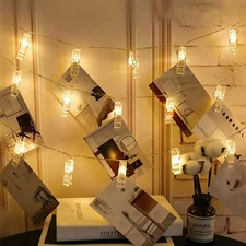 Twinkle Star 10 ft 20 LED Photo Clips String Lights for Hanging Pictures, Cards