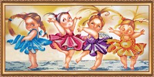 DIY Bead embroidery kit "Dance of the Little Swans" 27.6"x12.6" / 70.0"x32.0 cm