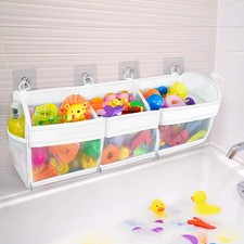 Bath Toy Storage and Organizer     3-Compartment Hanging Bathtub Toy Holder w...