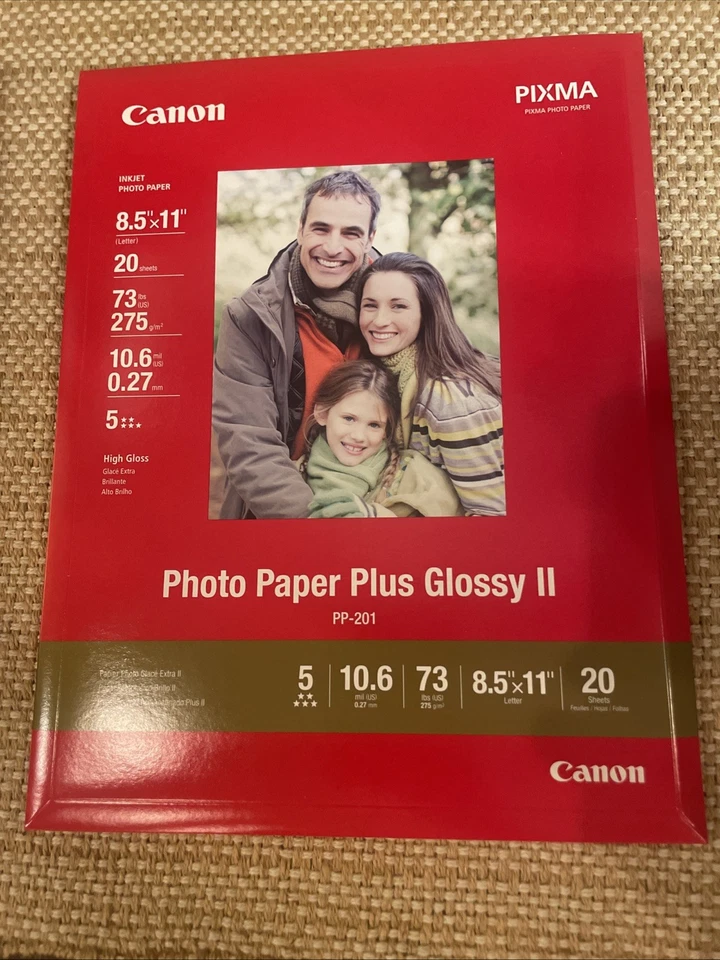 Canon PIXMA Inkjet Photo Paper Plus Glossy II 8.5x11" 20 Sheets PP-201 Lot of 4 - Image 2 of 4