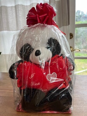 NEW I Love You Light Up LED Panda Bear Stuffed Animal Plush Gift Valentine VDay