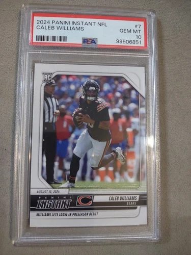 2024 PANINI INSTANT NFL #7 CALEB WILLIAMS 1/3950 RC ROOKIE BEARS GEM MINT PSA 10