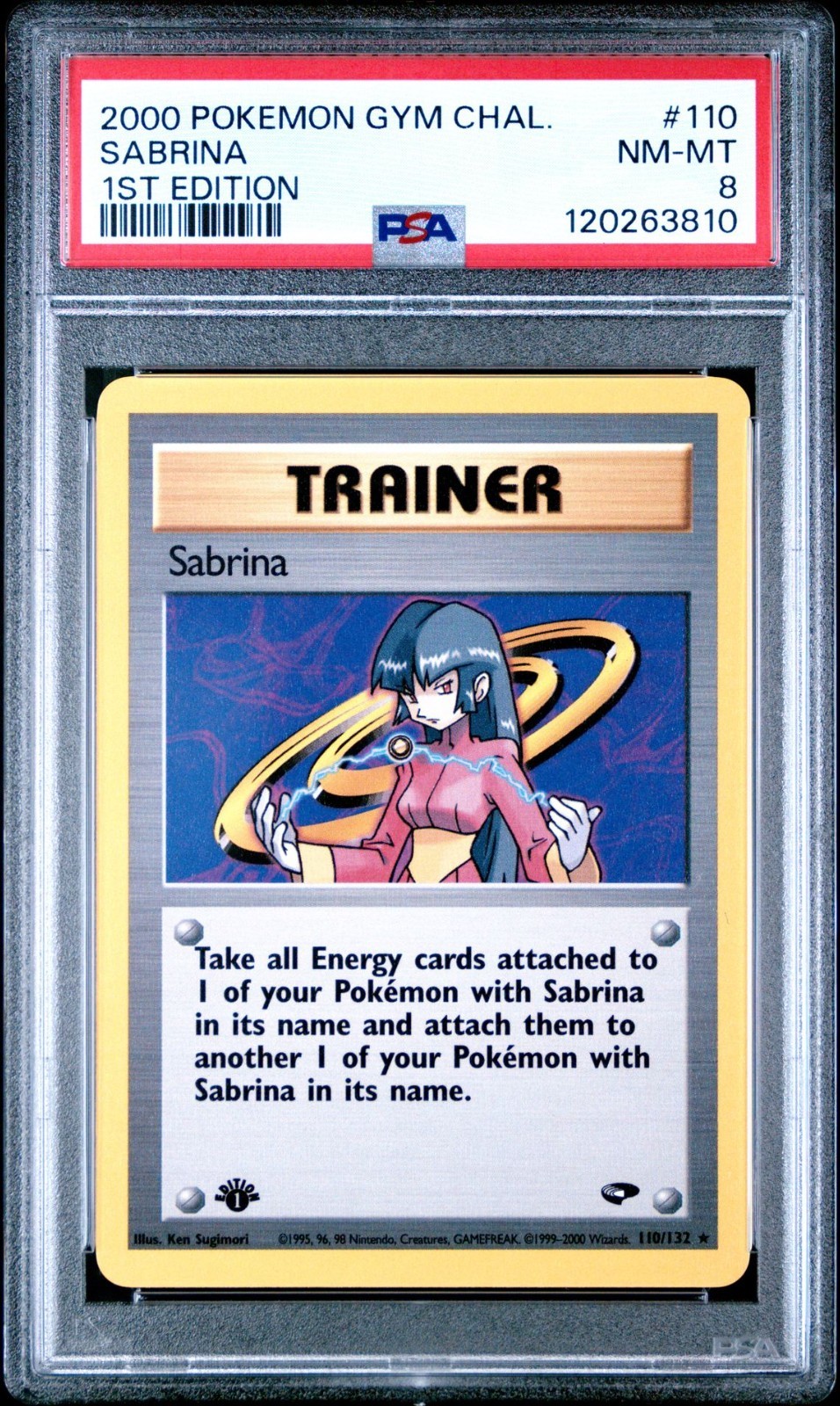 2000 POKEMON GYM CHALLENGE 110 SABRINA PSA 8 NM MINT 1ST EDITION