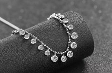 Rare 25 Ct Certified Treated Gorgeous White Diamonds Chain Necklace,925 Silver