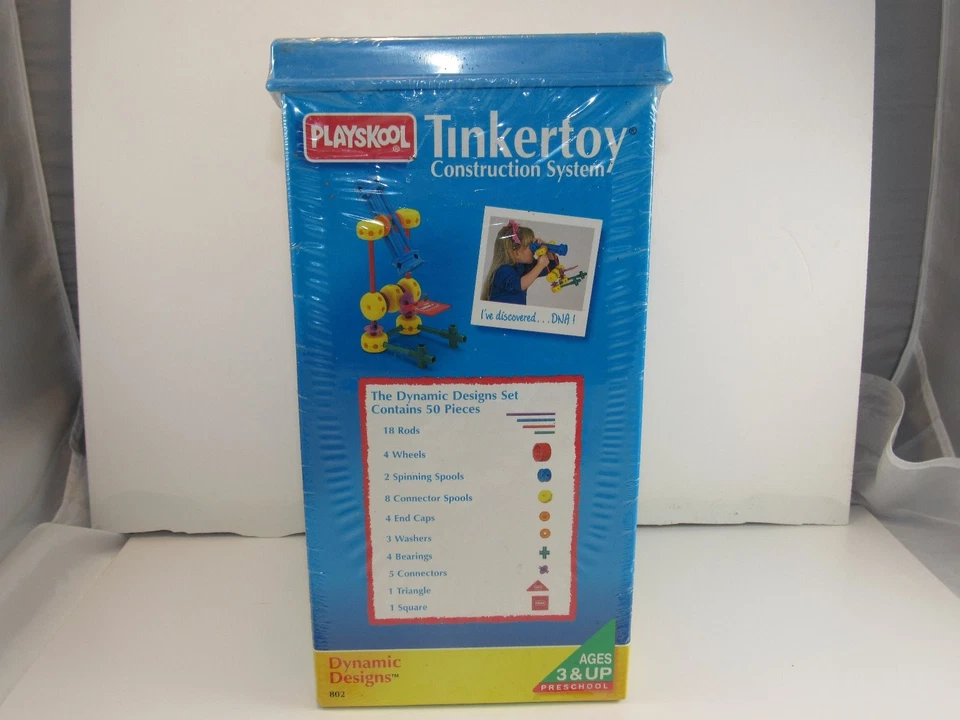 Juego de juguetes vintage sistema de construcción Playskool Tinkertoy Dynamic Designs - NUEVO Foto 4 de 4