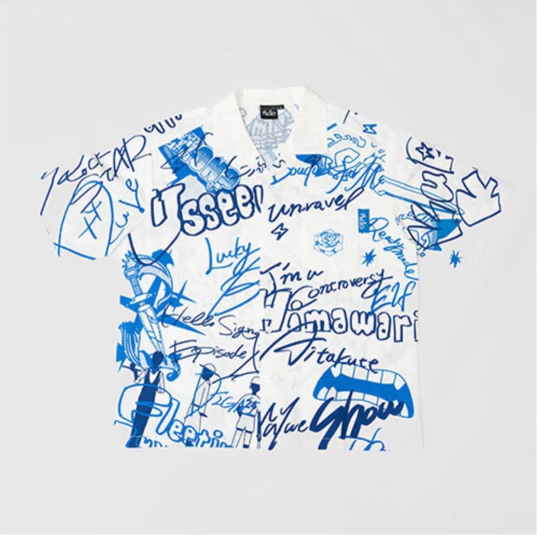 Ado 5th Anniversary Official Open Collar Shirt M Size POP UP