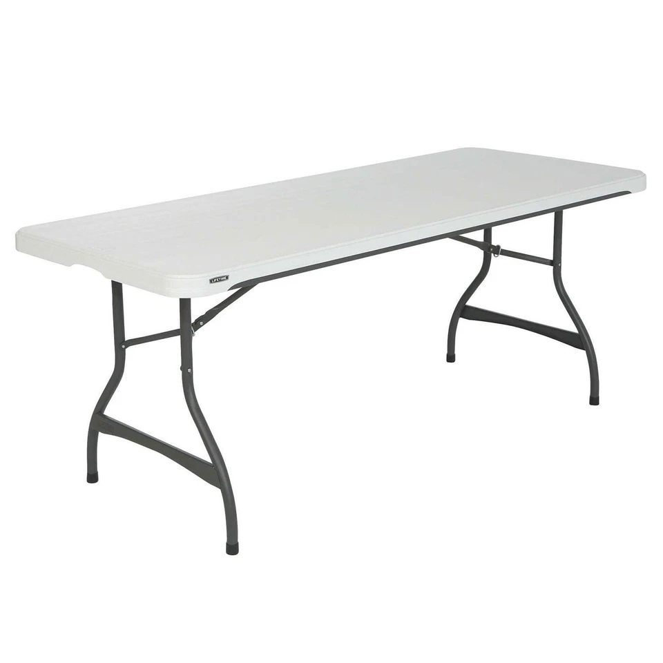 Mesa Plegable Apilable Lifetime 6' Grado Comercial, Granito Blanco Foto 4 de 4