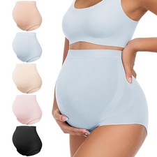 Maternity Underwear Viscose Derived from Bamboo, High Waist Soft Breathable S...