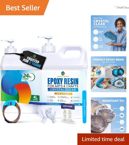 Crystal Clear 4L Epoxy Resin Kit - Perfect for Coasters, Mould Casting & More