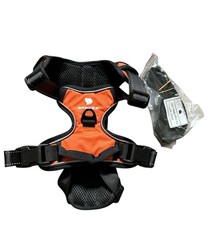 Dog Harness with Leash Clips No-Pull Vest Size Large Orange