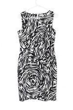 Calvin Klein Size 8 Black/White Cotton Blend Sleeveless Dress