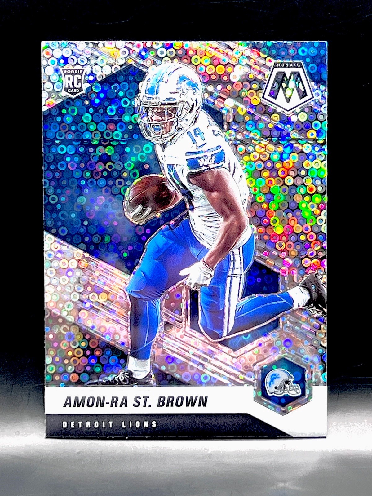 2021 Panini Mosaic - Amon-Ra St. Brown #328-V Rookie Disco Prizm Detroit Lions