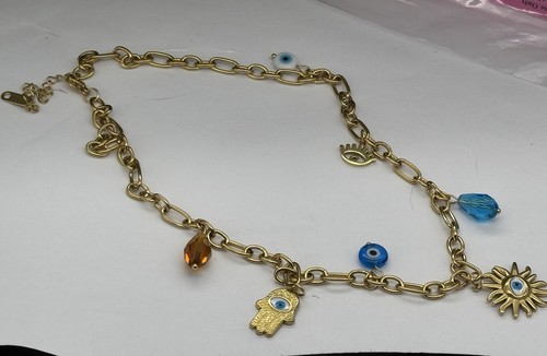 Real Seashell Necklace Big Sea Shell Faux White Baroque Pearl Gold Starfish New - Picture 2 of 2
