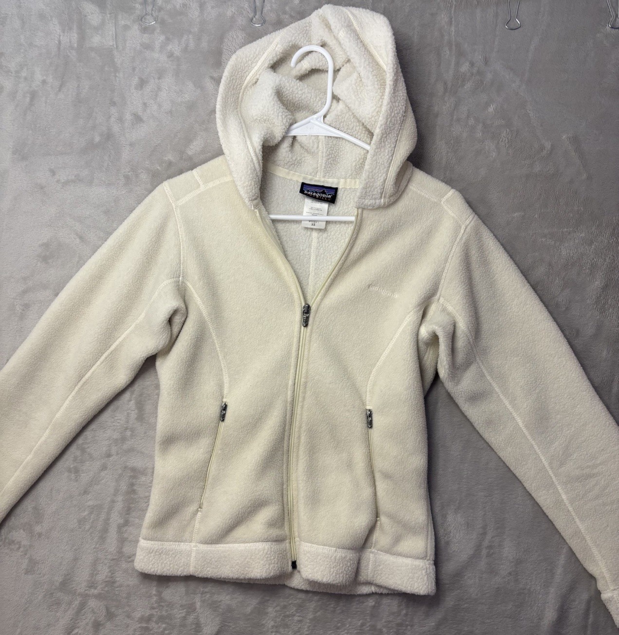 Patagonia Better Sweater Hooded Jacket Womens XS Off White Full Zip
