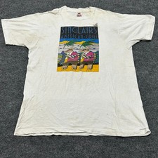 Fruit of the Loom T-Shirt Mens XL White Sinclair's American Grill Vintage USA