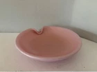 Vintage Pink Gold cased Murano Italy Art Glass Shell Shaped Bowl candy Dish