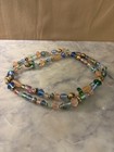 Collar De Colección Años 80 90 Cuentas de Vidrio Mezclado Hilo Continuo Sin Cierre 39 en 125g