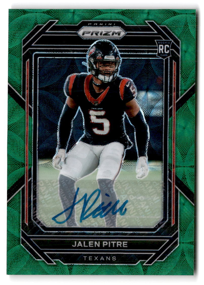 2022 Panini Prizm #383 Jalen Pitre Rookie Autographs Prizm Green Scope #/75