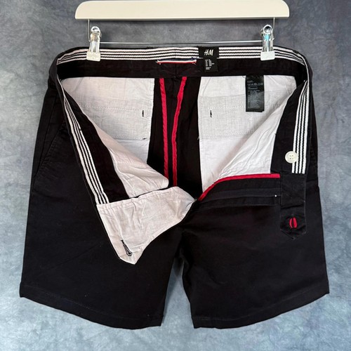 H&M Men’s Black Chino Shorts W36 EU52 – Tailored Fit | Smart Casual Essential 🖤 - Picture 10 of 12