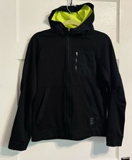 Athletic Works Boys Full Zip Hoodie Black Yellow XXL 18 Long Sleeve 366A