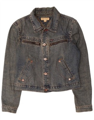 Tommy Hilfiger Damen Crop Jeansjacke UK 18 XL Blau Baumwolle AD01