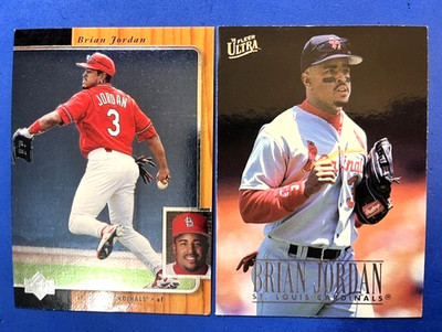 Brian Jordan 1996 Upper Deck SP & 1996 Fleer Ultra Baseball - Cardinals