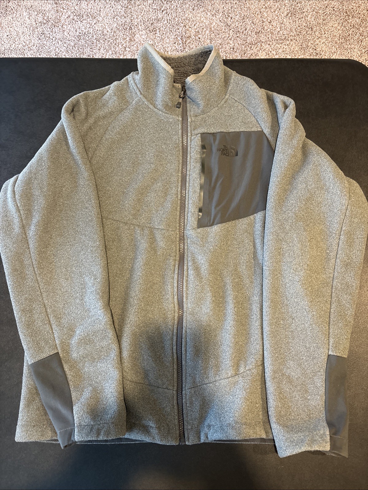 Men's Medium Gray Sherpa-Lined Full-Zip Fleece Jacket by The North Face