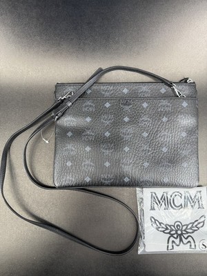 MCM Visetos Original Crossbody Pouch Monogram Canvas Clutch Bag W/ Dustbag