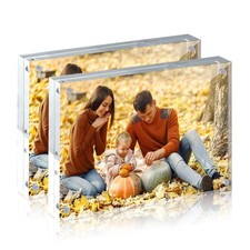 2 Pack 5 x 7 Acrylic Picture Frames, Double Sided Magnetic Photo Frames Stand...