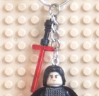 Minifigure Keychain Custom Star Wars Kylo Ren Unmasked Lightsaber Charm +Stand  — photo 3