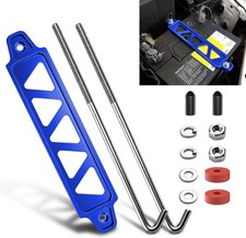 Universal Aluminum Car Battery Hold Tie Down Bracket Mount Kit w/ J-Hooks Bolts
