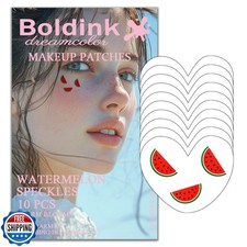 Boldink 10pcs Watermelon Face Makeup Patches, Temporary Facial Tattoos for Ad