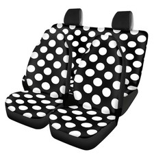 Yingqiguan Polka Dot Car Seat Covers Full Set 18.7x19.4x31.2 White Black Yingqiguan Polka Dot Car Seat Covers Full Set 18.7x19.4x31.2 White Black
