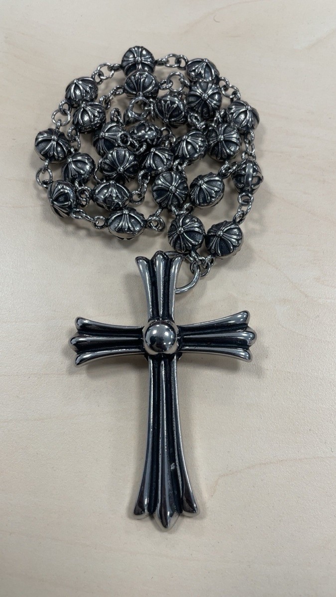 Chrome Hearts C Cross Ball Chain Necklace | eBay UK