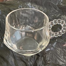 Vintage Hazel Atlas Orchard Punch Bowl Snack Cups Square Bottom Clear Glass