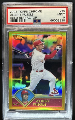 2003 Topps Chrome Albert Pujols Gold Refractor #/449 Cardinals PSA 9