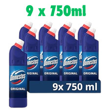 Domestos Original Thick Bleach disinfectant eliminates 99.99% of bacteria 750ML
