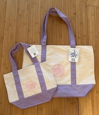 Trader Joe s LARGE OR MINI Lavender Purple Canvas Tote Bag Set Of 2 US STOCK