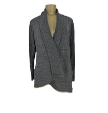 Athleta Small Women Pranayama Restore Wrap cardigan Open Front Grey E70v