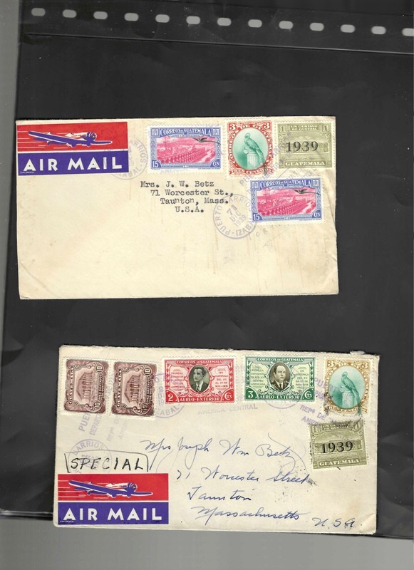 GUATEMALA-COVERS-1940 ISH-AIRS-LOT OF 8-FRANKING!!-CANCELS!!-F-VF-#111