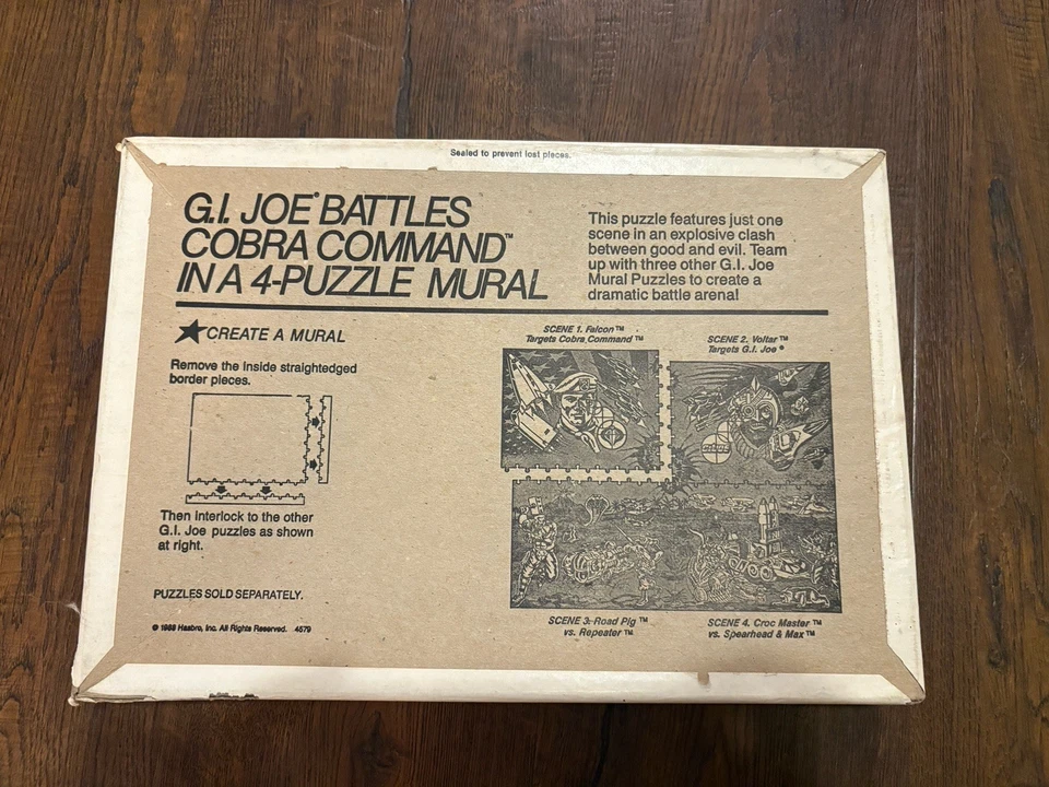 Винтажная головоломка Milton Bradley GI Joe Puzzle Scene 2 Voltar 1988 НОВАЯ ЗАПЕЧАТАННАЯ - Изображение 3 из 3